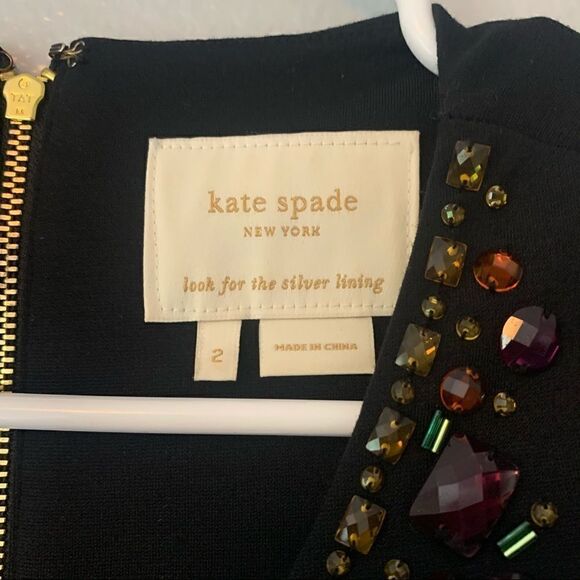 Kate Spade New York Jeweled Neck Short Sleeve Shift Dress - Picture 3 of 6